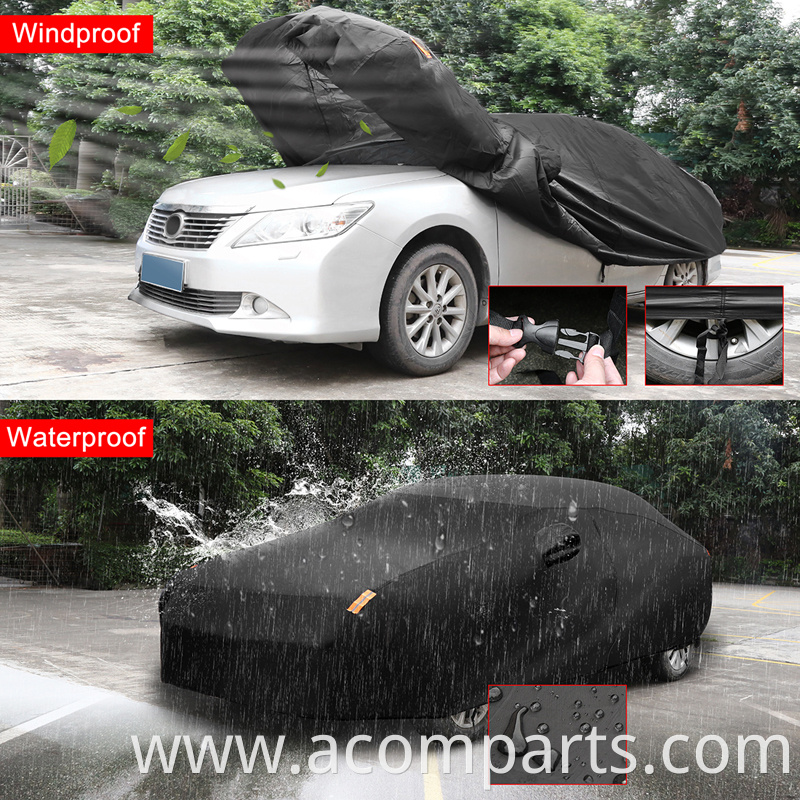 Waterproof all weather breathable uv protection 6 layers portable tarpaulin aluminum foil car cover